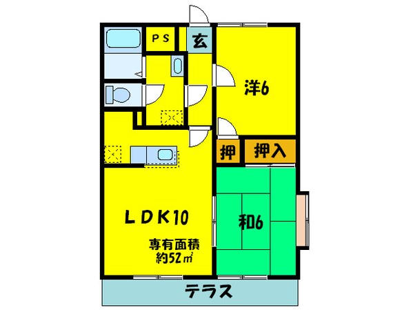 モアクレスト津村Ｂ棟の物件間取画像